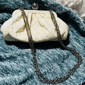 Brighton White Patent Leather Vintage Style Mini Bag